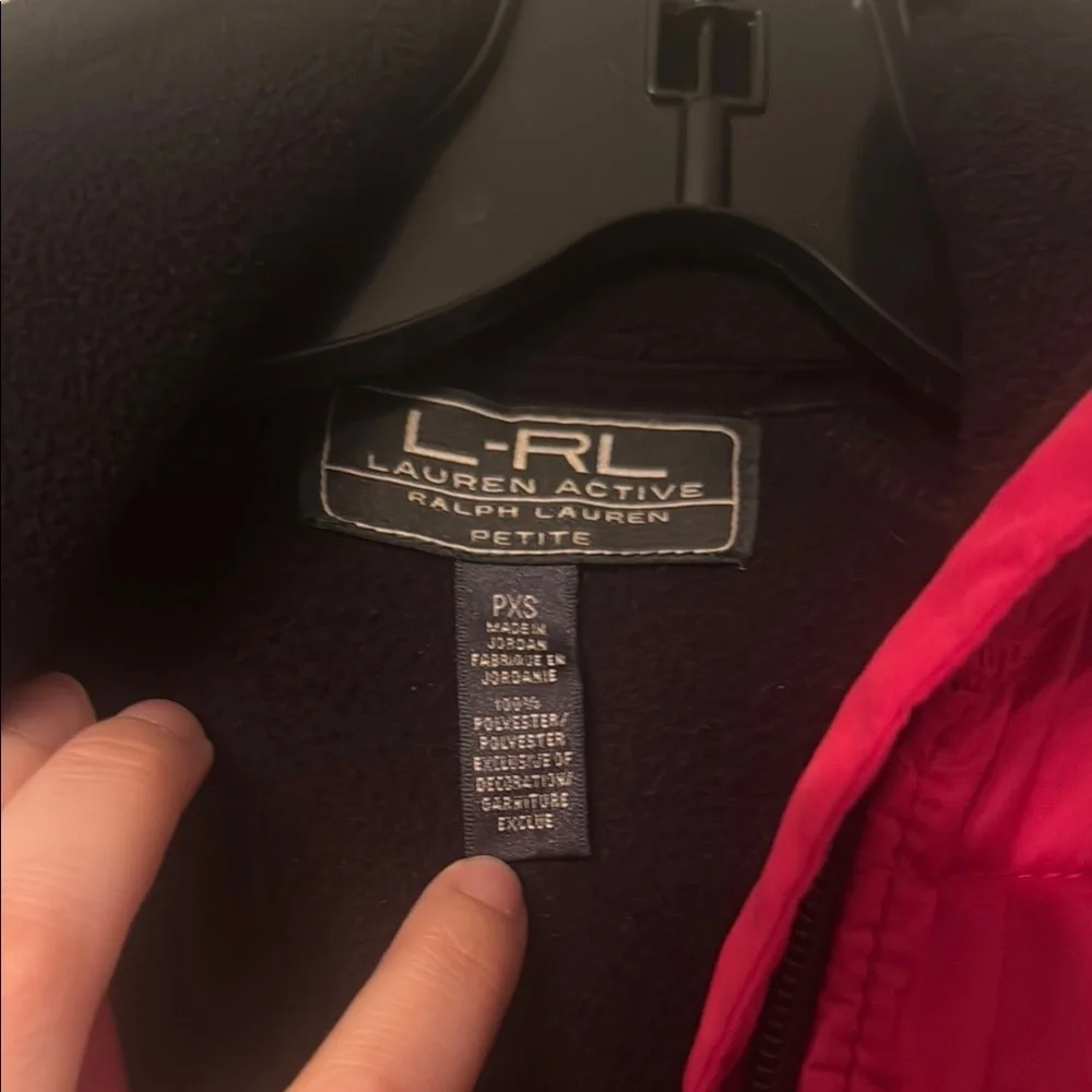 Lauren Ralph Lauren Red and Black Quilted Fleece Jacket